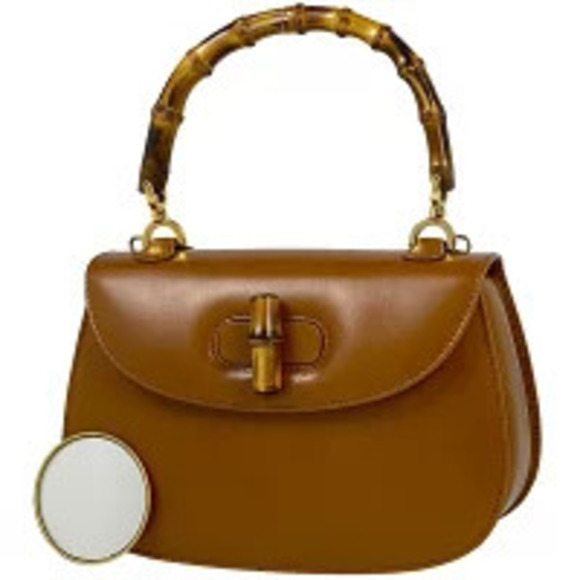 Gucci Handbags - Gucci Bamboo 2way Shoulder Bag Leather Brown